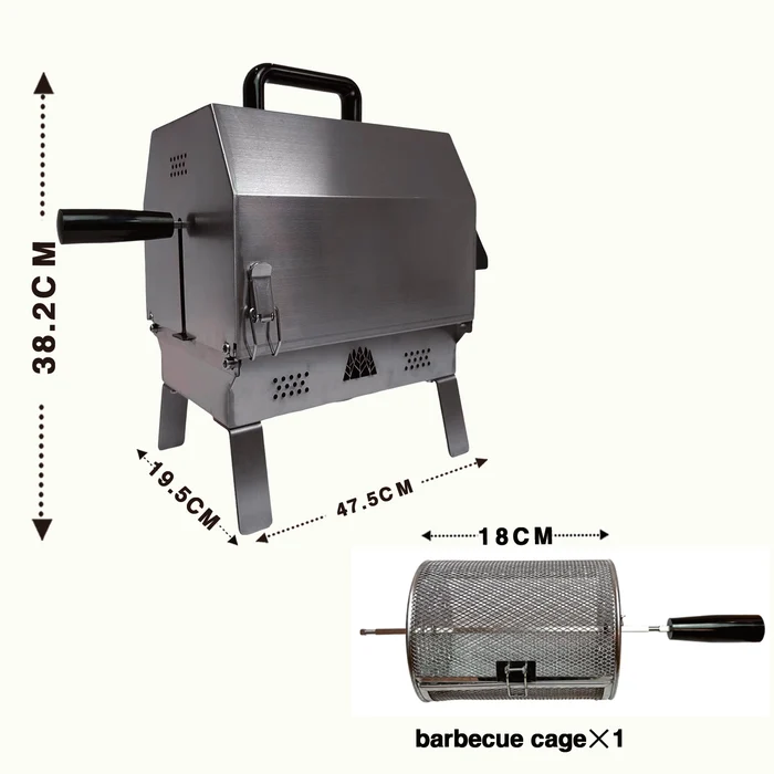 Electric Rotating Oven, 360° Rotisserie Grill Oven with Adjustable Temperature Control for BBQ, Roasting & Outdoor Cooking