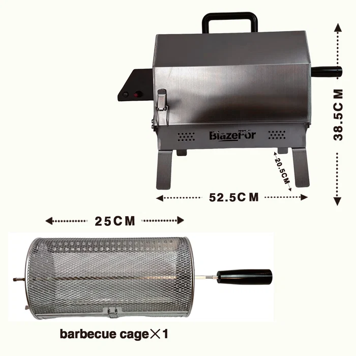 Electric Rotating Oven, 360° Rotisserie Grill Oven with Adjustable Temperature Control for BBQ, Roasting & Outdoor Cooking