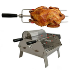Double-Row Electric Rotating Grill, 360° Automatic BBQ Rotisserie Grill with Even Heating for Outdoor Cooking, Backyard & Camping