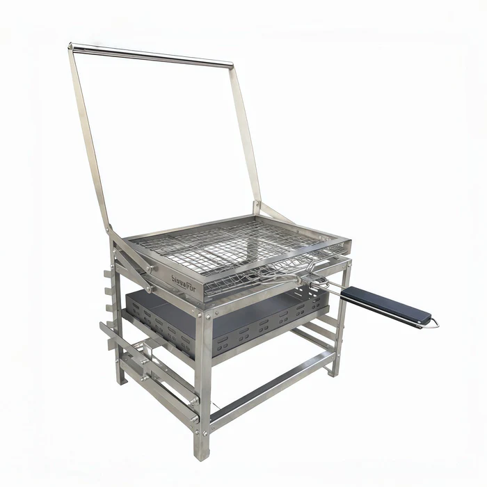 Adjustable Charcoal Rotating Grill, 360° BBQ Grill for Outdoor Cooking