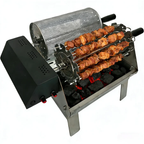 Double-Row Electric Rotating Grill, 360° Automatic BBQ Rotisserie Grill with Even Heating for Outdoor Cooking, Backyard & Camping