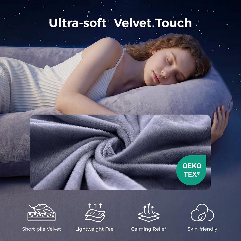 Pregnancy Pillow for Sleeping, U Shaped Full Body Maternity Pillow with Back, Belly & Leg Support