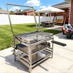 Adjustable Charcoal Rotating Grill, 360° BBQ Grill for Outdoor Cooking