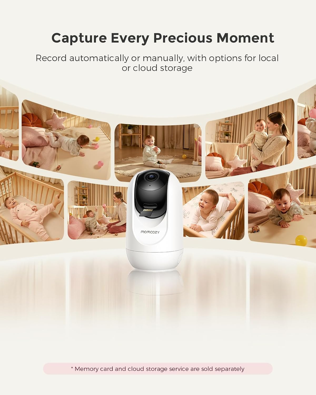5" 1080P Smart Baby Monitor Camera with Cry Detection, Night Vision & Two-Way Talk