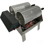 Double-Row Electric Rotating Grill, 360° Automatic BBQ Rotisserie Grill with Even Heating for Outdoor Cooking, Backyard & Camping