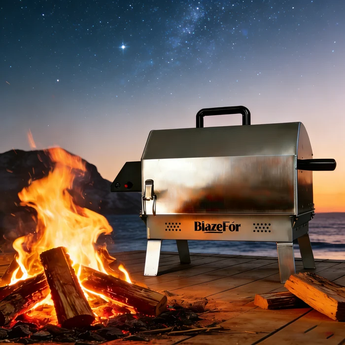 Electric Rotating Oven, 360° Rotisserie Grill Oven with Adjustable Temperature Control for BBQ, Roasting & Outdoor Cooking