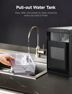 40lbs Nugget Ice Maker Countertop, Self-Cleaning Sonic Pebble Ice Maker Machine for Home