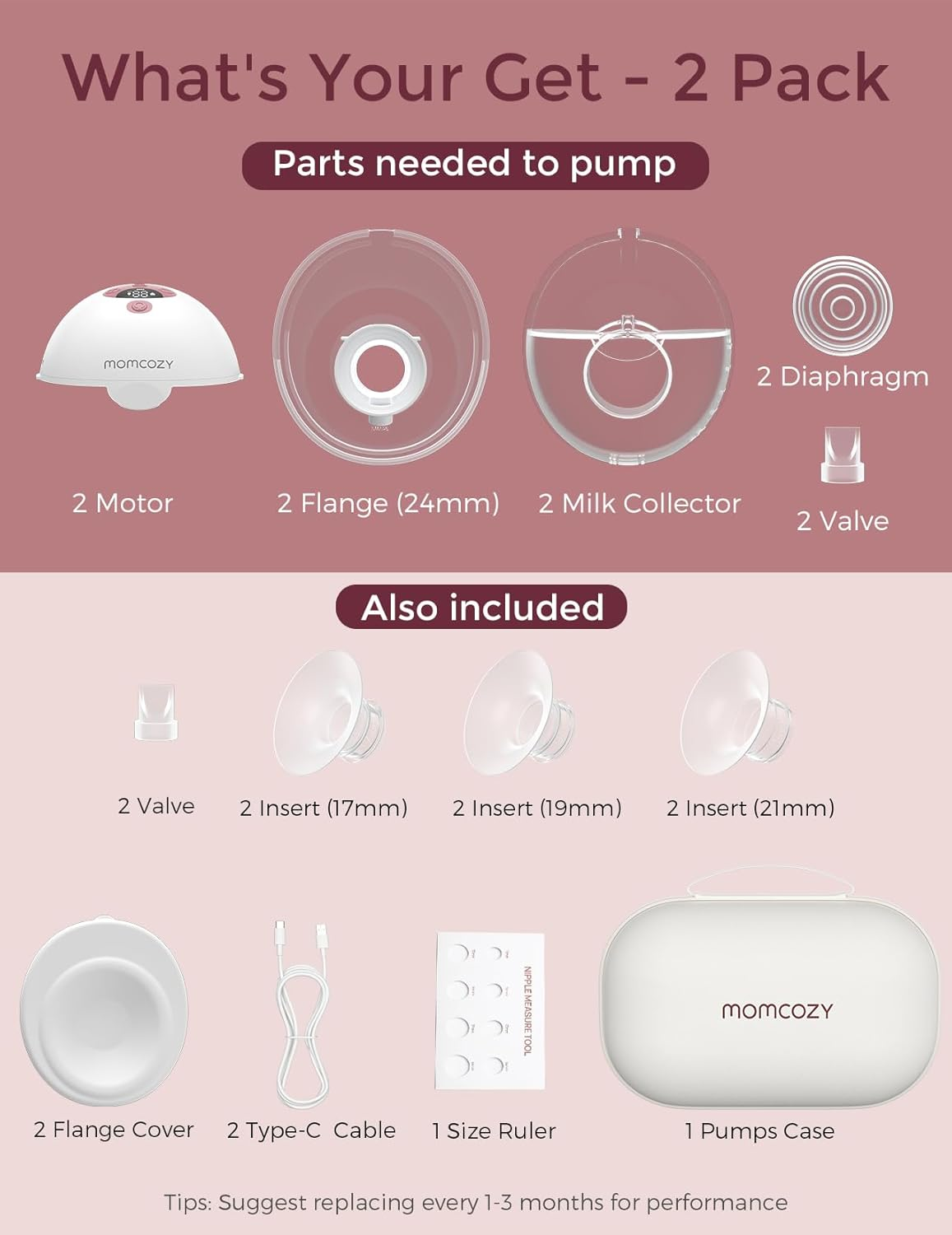 Smart Wearable Breast Pump, Hands-Free Wireless Electric Breast Pump with App Control