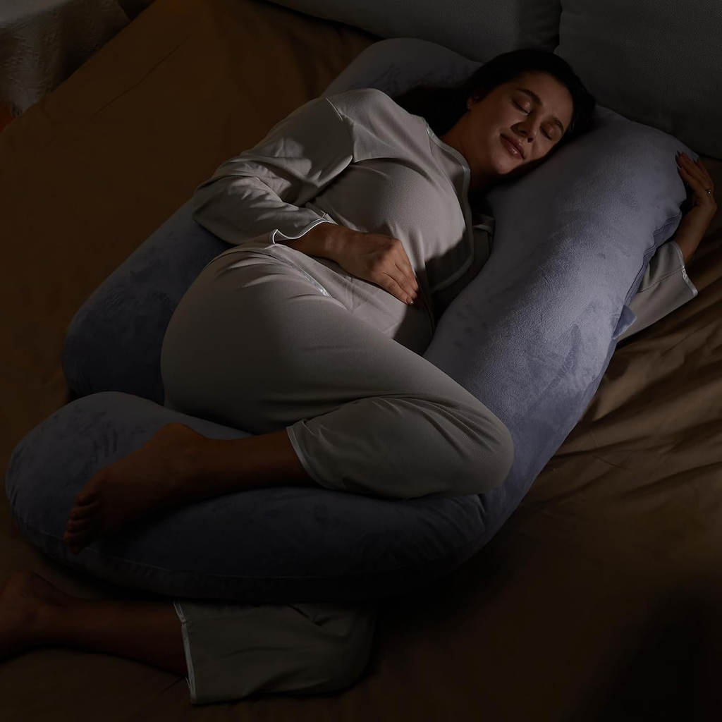 Pregnancy Pillow for Sleeping, U Shaped Full Body Maternity Pillow with Back, Belly & Leg Support