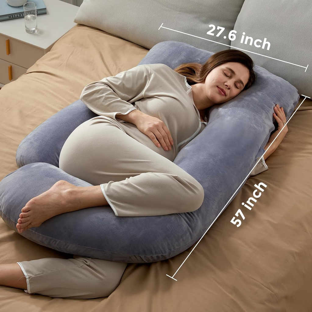 Pregnancy Pillow for Sleeping, U Shaped Full Body Maternity Pillow with Back, Belly & Leg Support