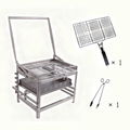 Adjustable Charcoal Rotating Grill, 360° BBQ Grill for Outdoor Cooking