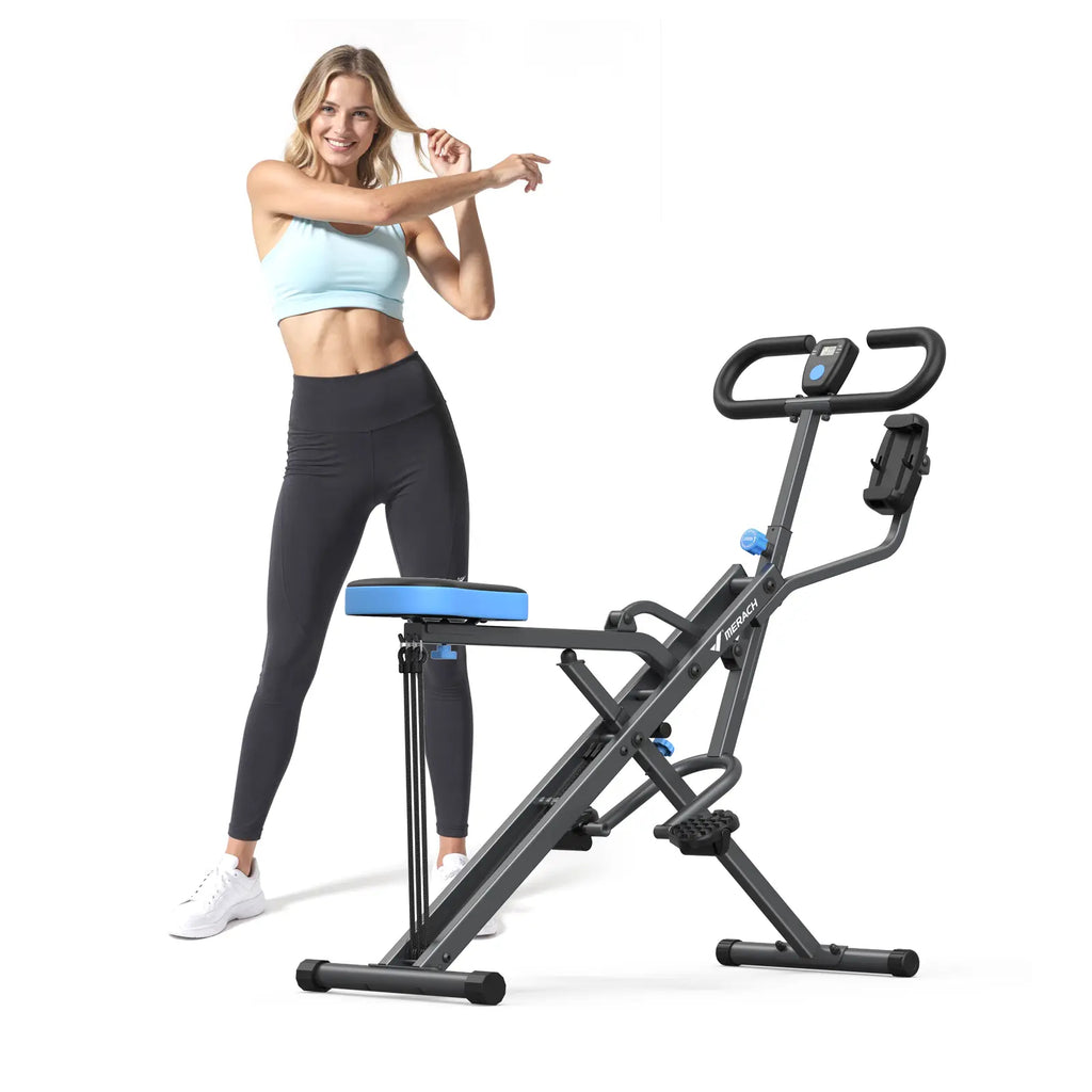 2-in-1 LCD Squat Row Machine for Leg Glute Training