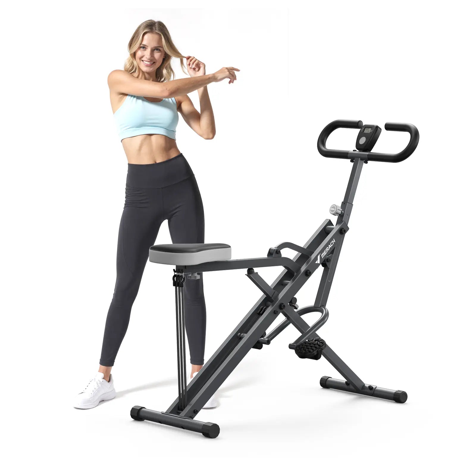 2-in-1 LCD Squat Row Machine for Leg Glute Training