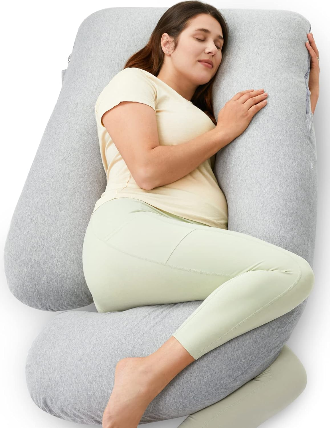 Pregnancy Pillow for Sleeping, U Shaped Full Body Maternity Pillow with Back, Belly & Leg Support