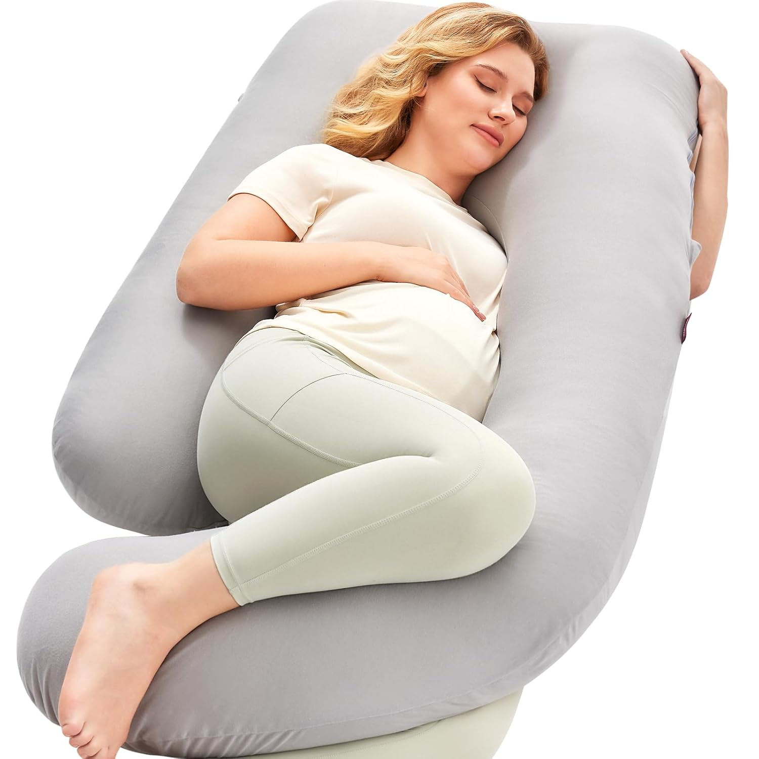 Pregnancy Pillow for Sleeping, U Shaped Full Body Maternity Pillow with Back, Belly & Leg Support