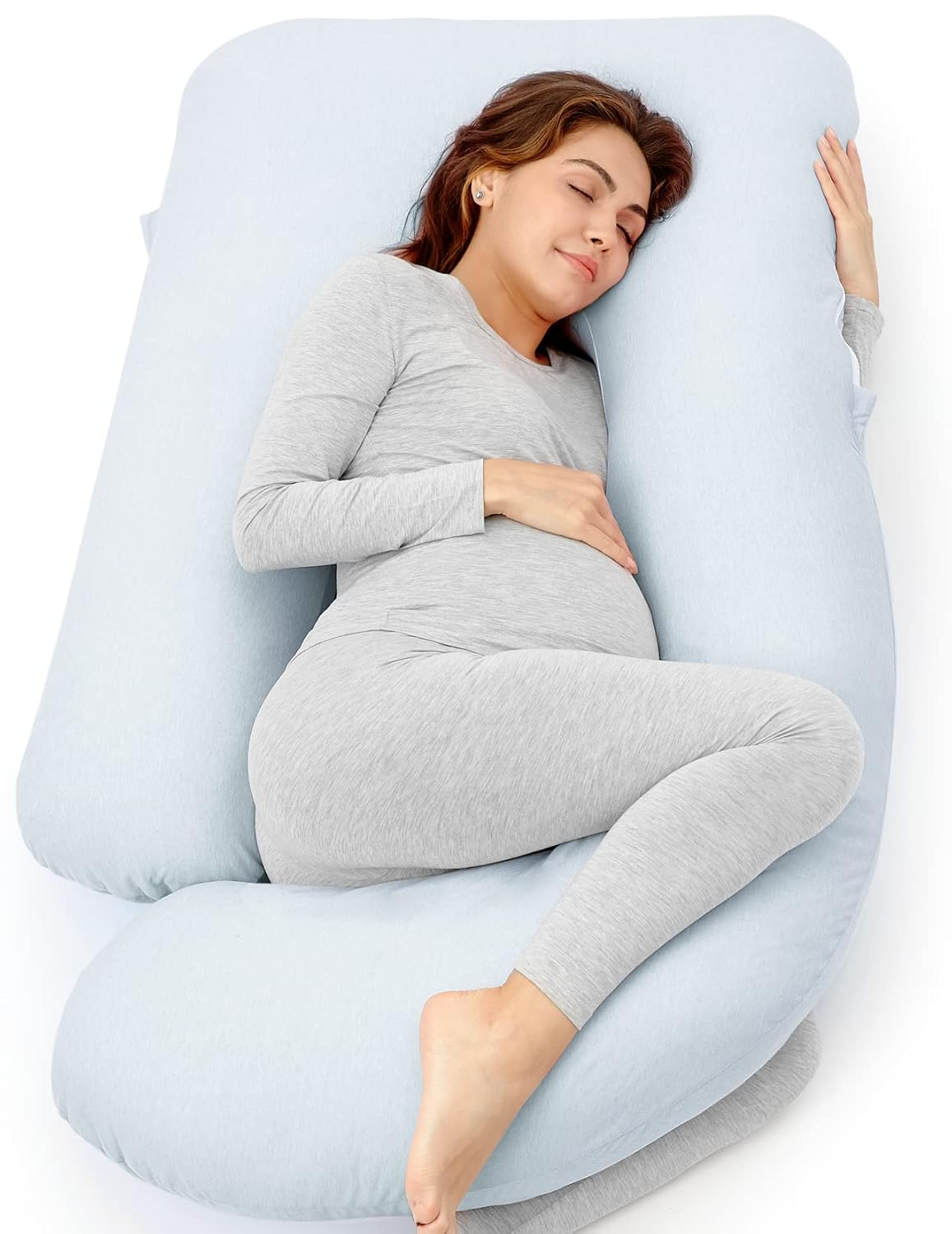 Pregnancy Pillow for Sleeping, U Shaped Full Body Maternity Pillow with Back, Belly & Leg Support
