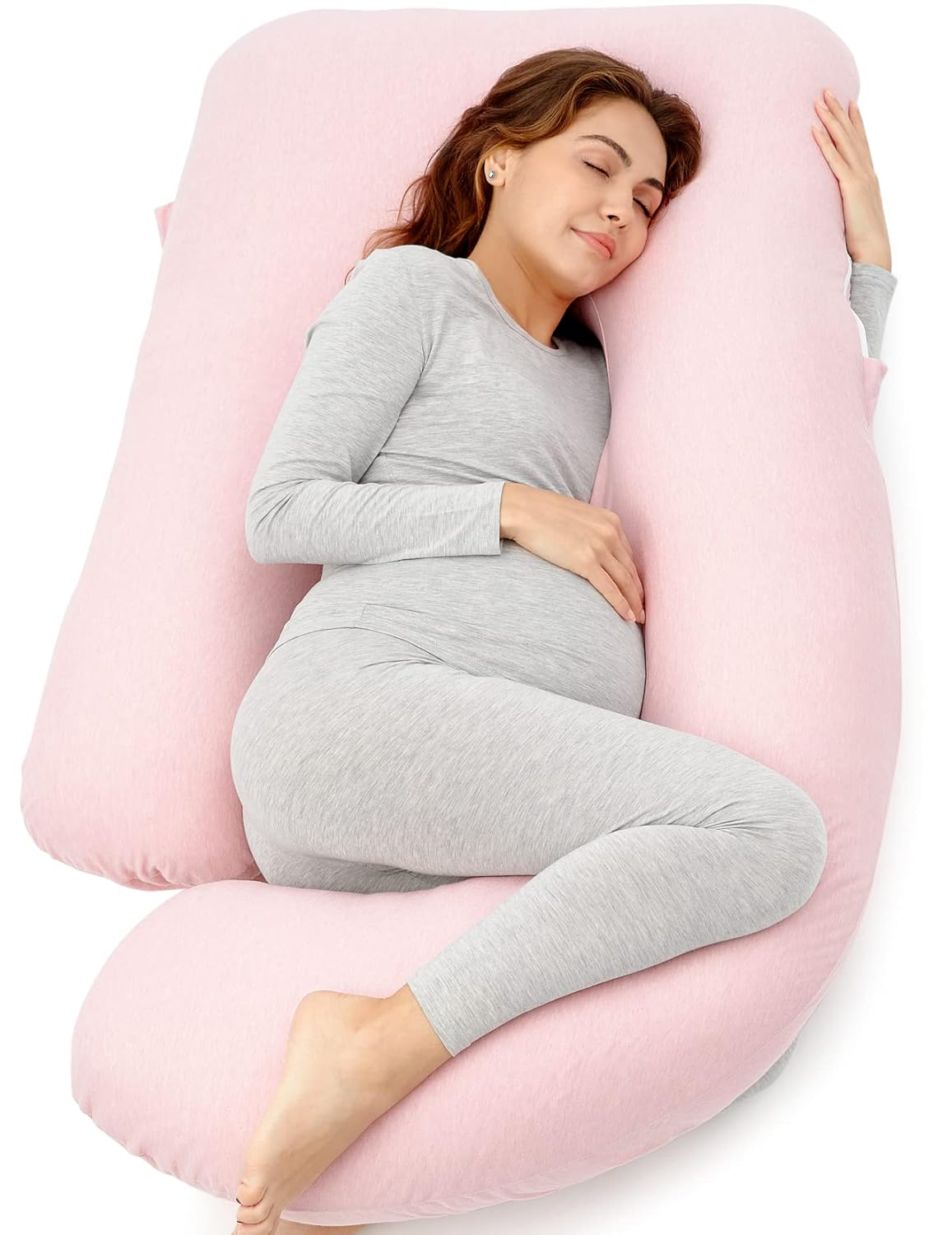 Pregnancy Pillow for Sleeping, U Shaped Full Body Maternity Pillow with Back, Belly & Leg Support