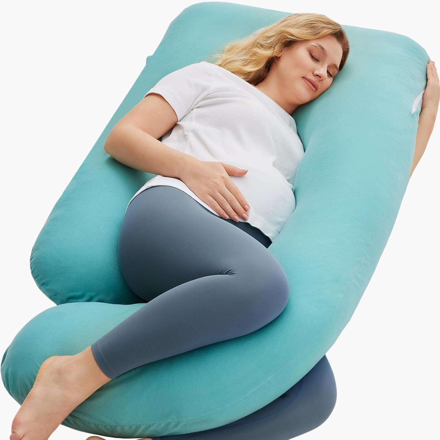 Pregnancy Pillow for Sleeping, U Shaped Full Body Maternity Pillow with Back, Belly & Leg Support