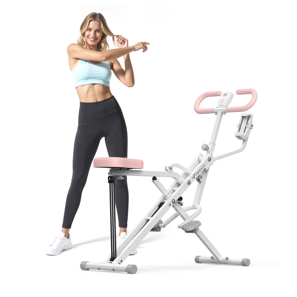 2-in-1 LCD Squat Row Machine for Leg Glute Training