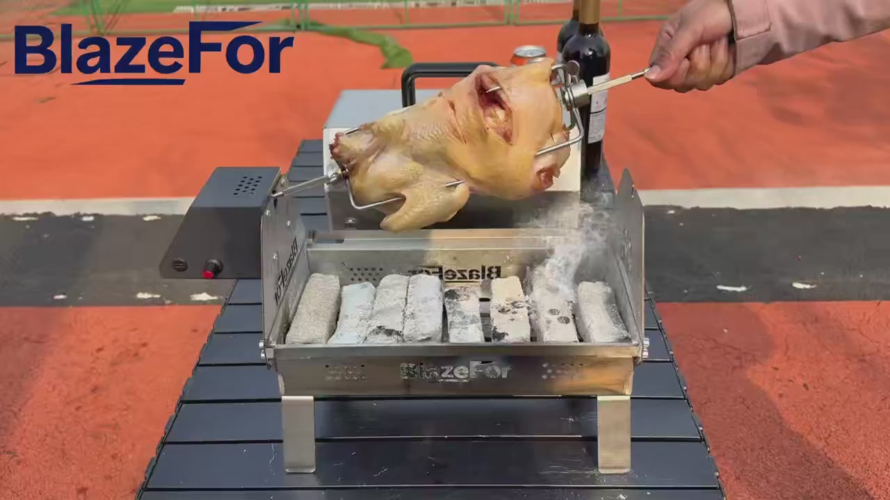 Electric Rotating Oven, 360° Rotisserie Grill Oven with Adjustable Temperature Control for BBQ, Roasting & Outdoor Cooking