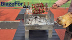 Double-Row Electric Rotating Grill, 360° Automatic BBQ Rotisserie Grill with Even Heating for Outdoor Cooking, Backyard & Camping