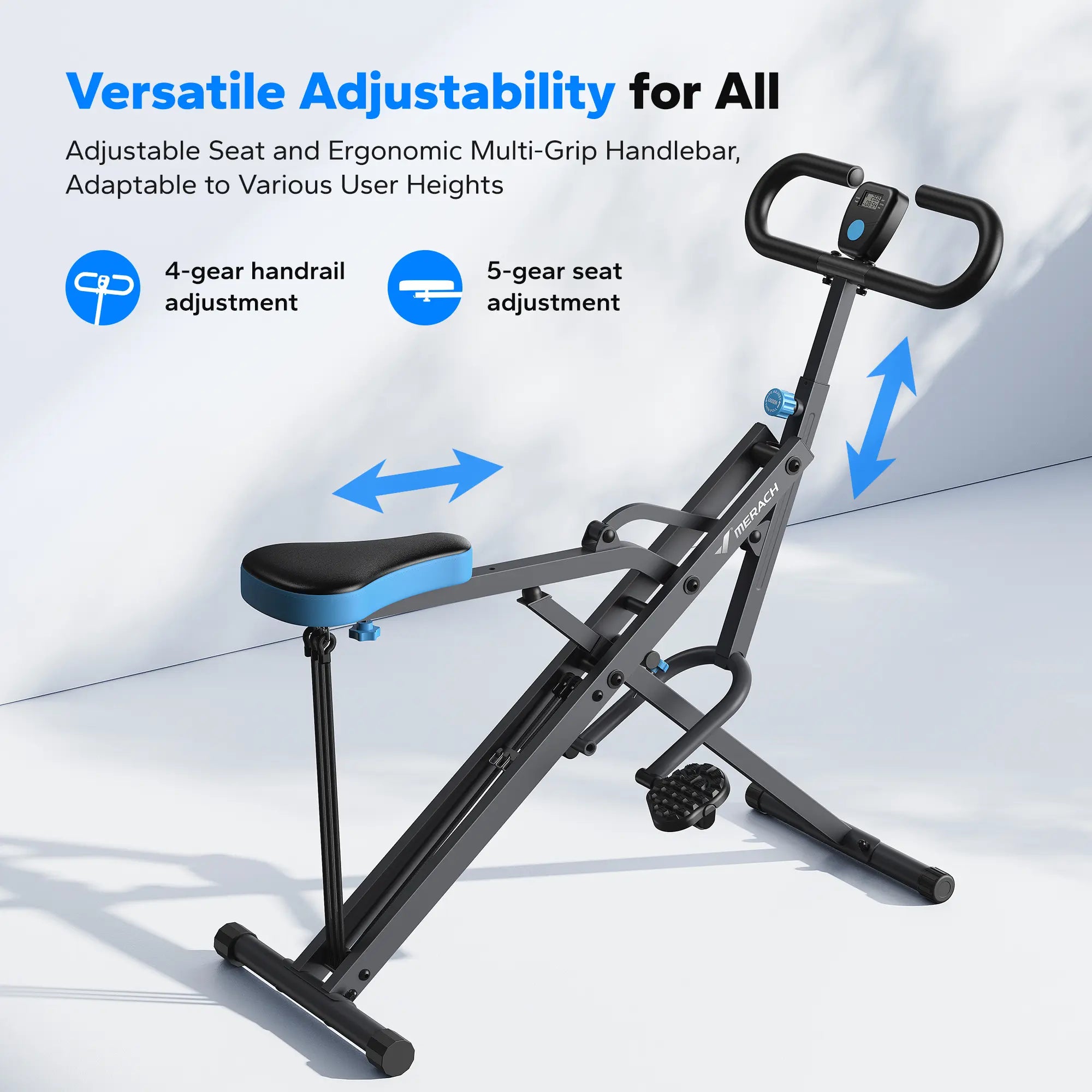 2-in-1 LCD Squat Row Machine for Leg Glute Training
